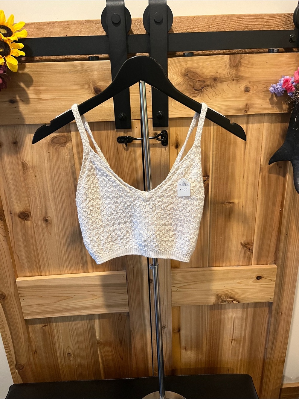 wild fable Cream Textured Knit Crop Top